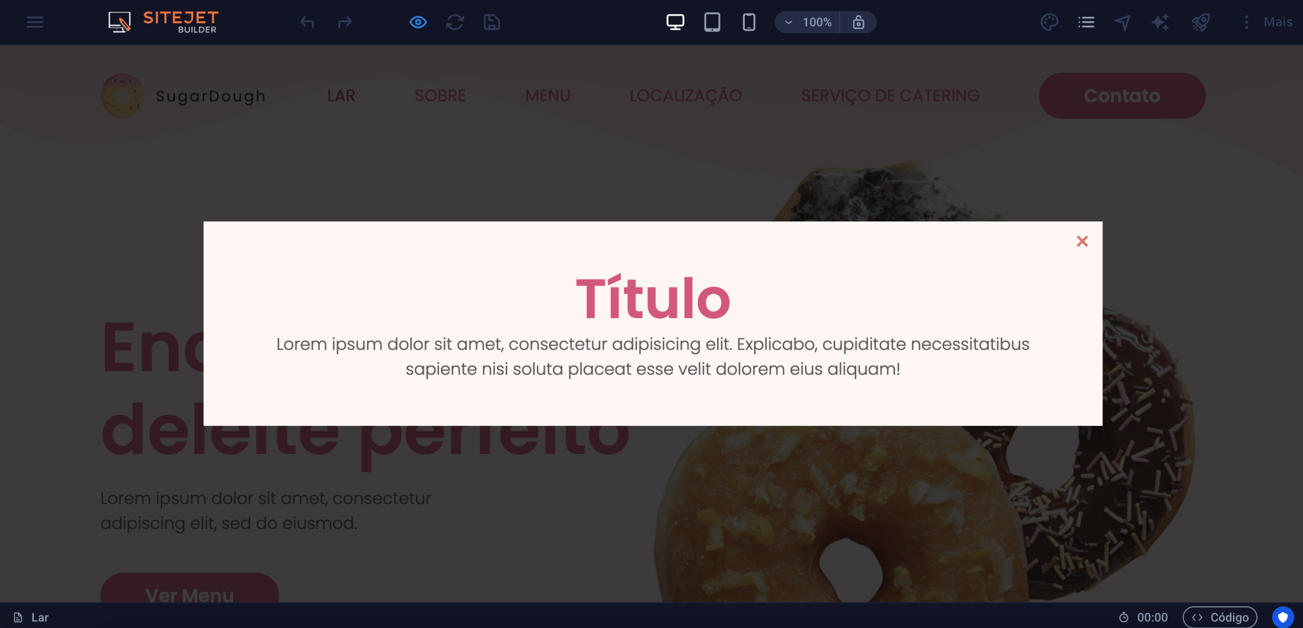 Representação do Overlay/sobreposição no modo pré-visualização
